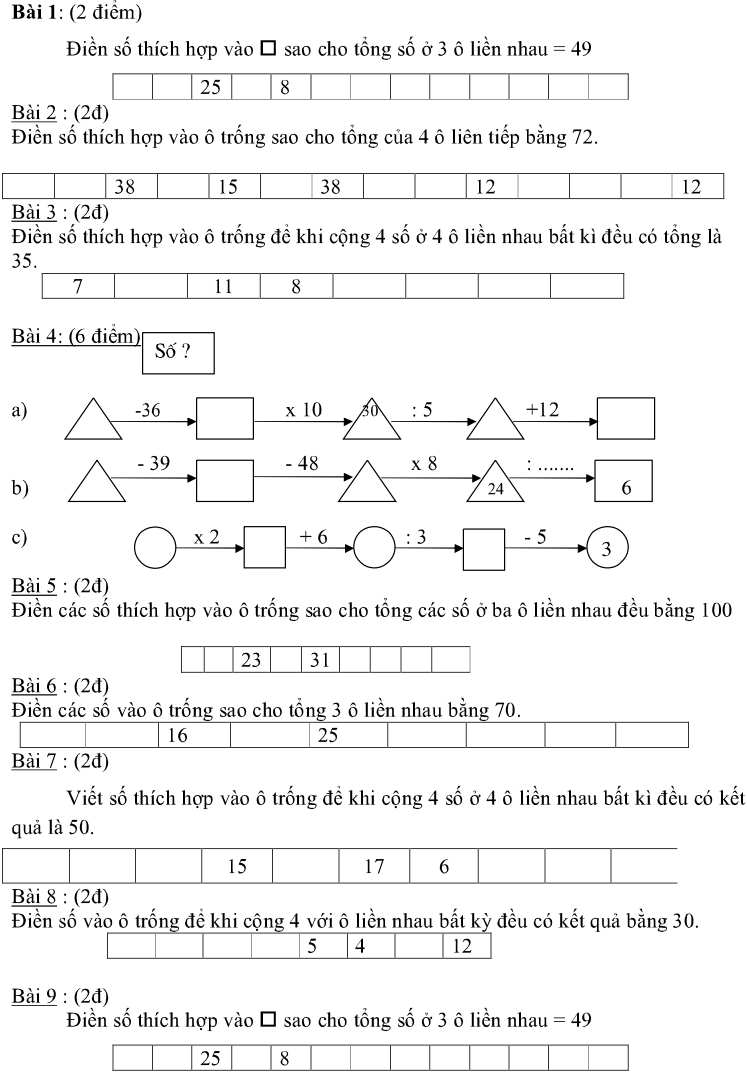 Hướng dẫn làm bài tập điền số thích hợp vào ô trống lớp 2