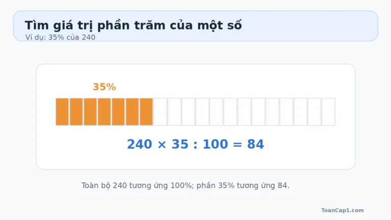 Cách tìm giá trị phần trăm của một số lớp 5: 30 bài tập