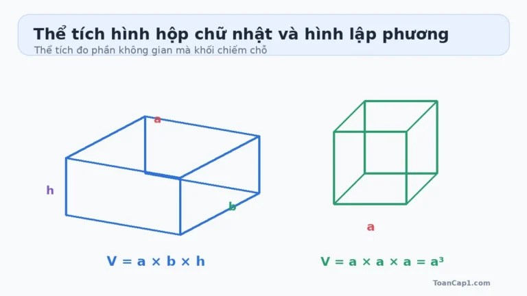 Công thức thể tích hình hộp chữ nhật và hình lập phương lớp 5