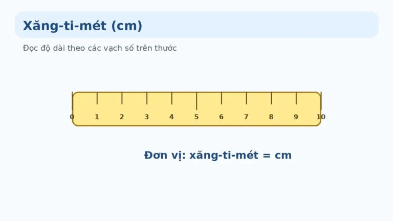 Cách đo độ dài bằng xăng-ti-mét lớp 1