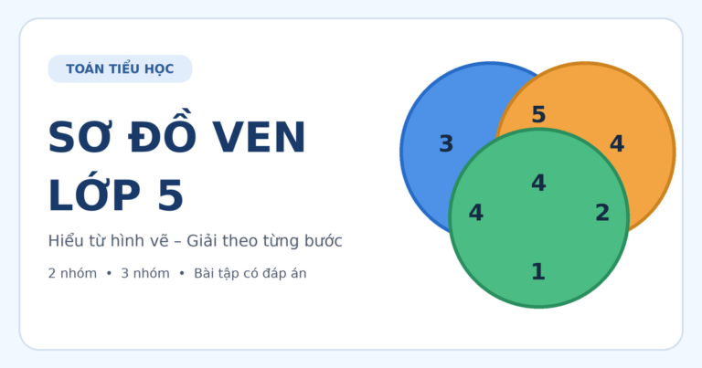 Sơ đồ Ven lớp 5: Cách vẽ, cách giải và bài tập có đáp án