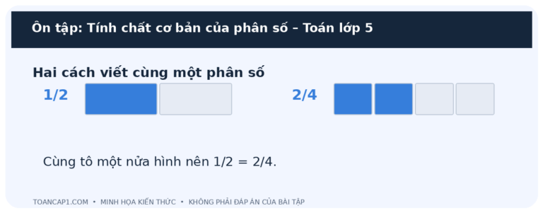Ôn tập: Tính chất cơ bản của phân số – Toán lớp 5